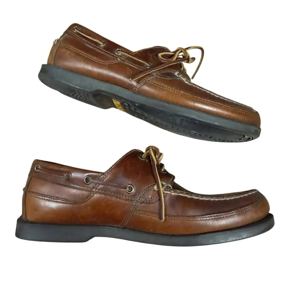 Timberland Rich Brown Leather‎ Boat Shoes Men's size 10.5
